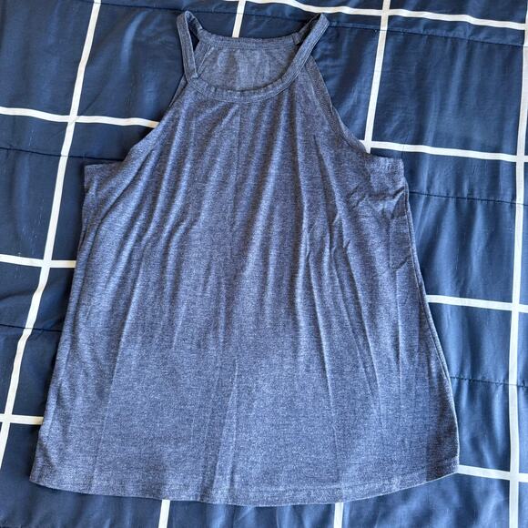 Heather Navy Racerback Tank Top Lightweight Knit Size L - Picture 1 of 6